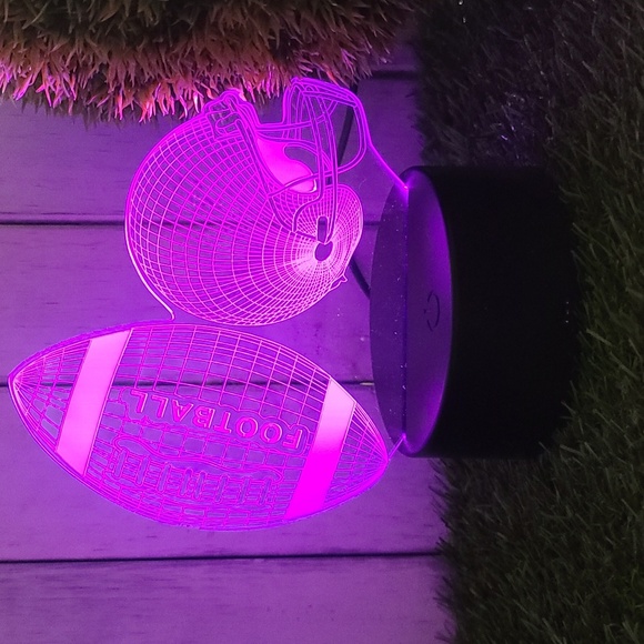 3D Football & Helmet Night Light LED color changing USB cord or battery NWT "HP" - Picture 7 of 10